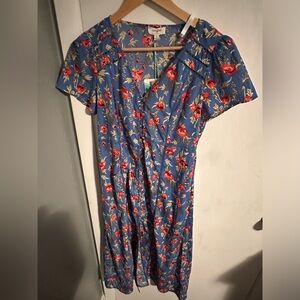 Umgee Blue Floral Small Midi Dress